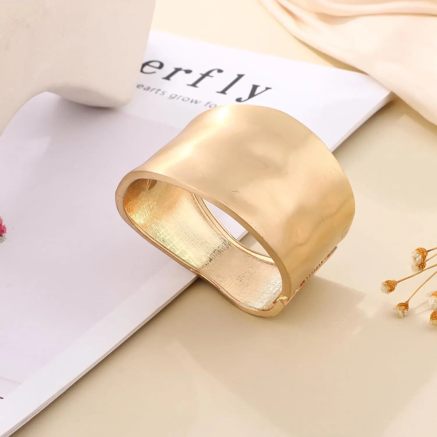 1-3PCS Gold Cuff Bracelets for Women Wide Gold Bangle Bracelet Trendy Chunky Cuff Bangle Bracelets Irregular Statement Wrist Cuff Wrap Bracelet Jewelry