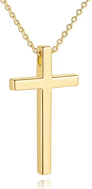 14K Gold Cross Necklaces for Women Faith Cross Pendant Dainty Necklace Chain Trendy Jewelry 45 8cm