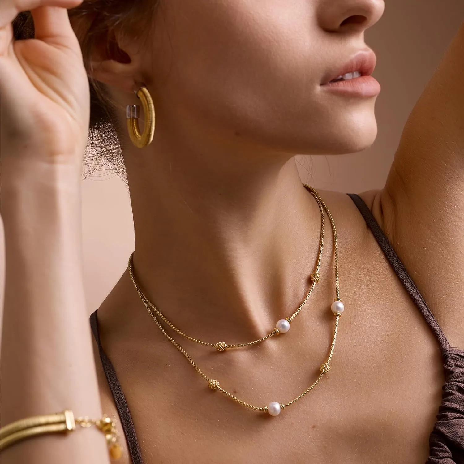18K Gold Coil Necklace Minimalist Choker-necklaces Handmade in Italy Gold Coil Luxury Jewelry Mother's Day Christama Gift for Women