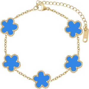 18K Gold Plated Bracelet Gold Clover Bracelet Set for Women Four Leaf Lucky Bracelets Dupes Trendy Jewelry Birthday Gifts for Women