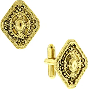 1928 Jewelry Mens Boxed Diamond Shaped Cufflinks