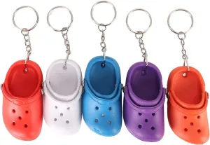 20Pcs Pssopp Mini Croc Shoe Keychain, Slipper Keychain Slipper Key Ring Cute for Backpacks Gifts Cute Shoes Keychain for Kids Boys Girls