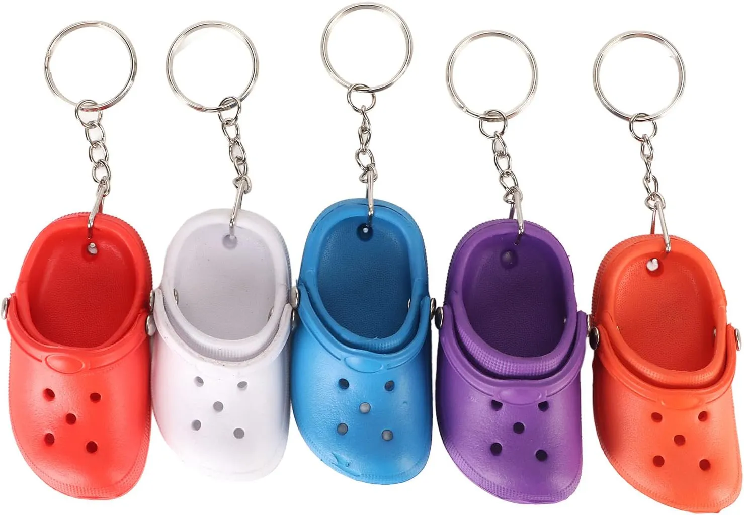 20Pcs Pssopp Mini Croc Shoe Keychain, Slipper Keychain Slipper Key Ring Cute for Backpacks Gifts Cute Shoes Keychain for Kids Boys Girls