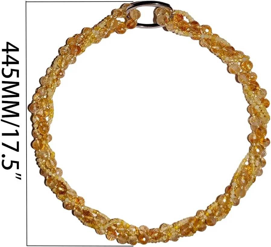 2Pcs Natural Full Beads Dainty Choker Necklace Jewelry for Women Boho Bead Choker Necklace Natural Stone Handmade Necklaces Jewelry