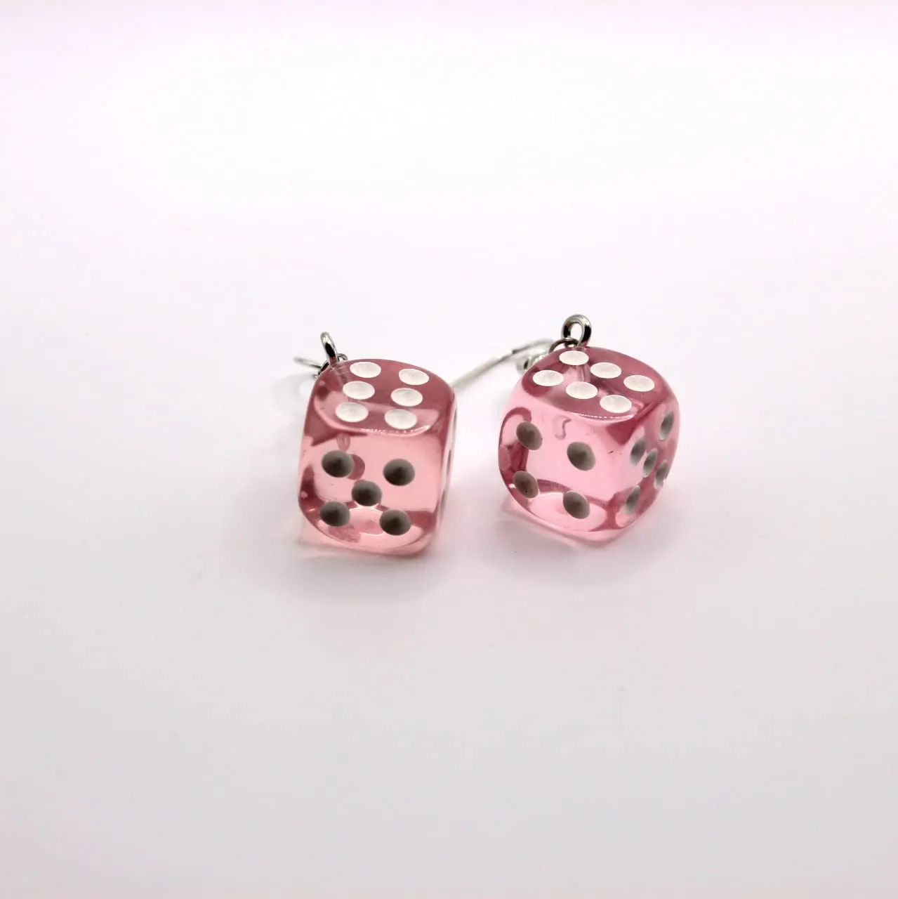 3 Pack Dice Earrings | Transparent Cube | Colorful Stainless Steel Resin | Funky Handmade Jewelry| Gift for Women Kids | Playful Fun Game Night (Pack 1)