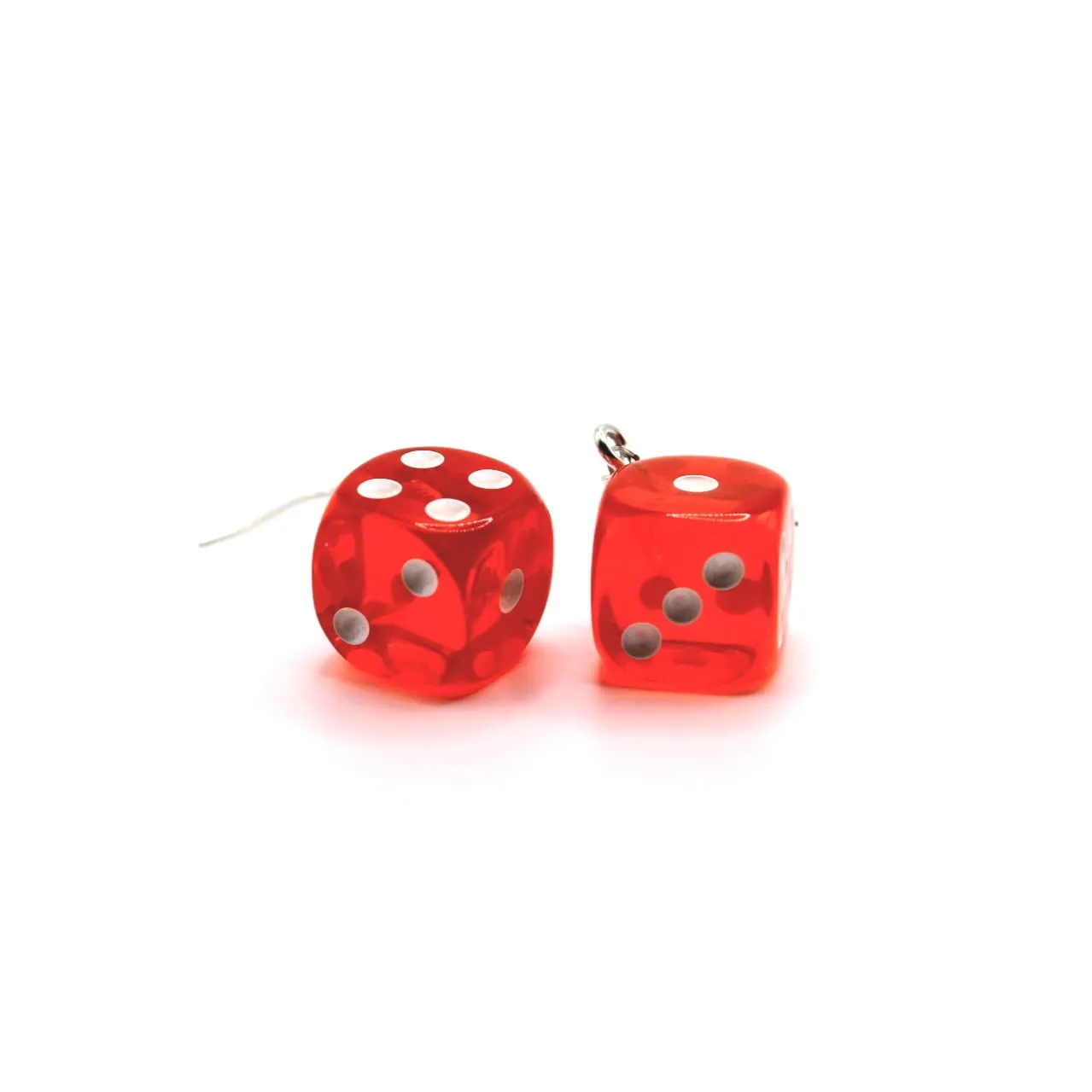 3 Pack Dice Earrings | Transparent Cube | Colorful Stainless Steel Resin | Funky Handmade Jewelry| Gift for Women Kids | Playful Fun Game Night (Pack 1)