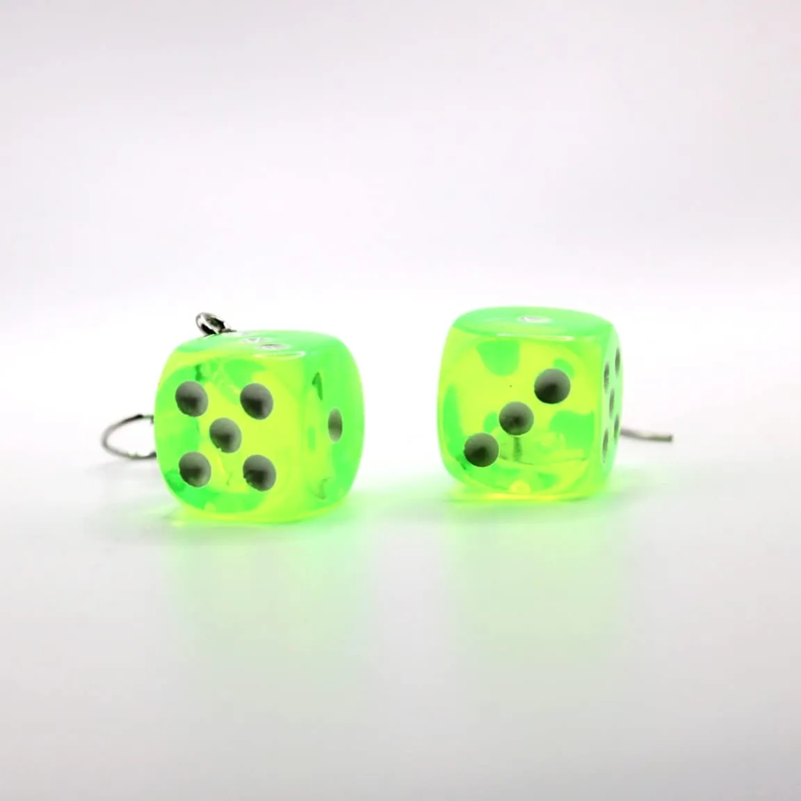 3 Pack Dice Earrings | Transparent Cube | Colorful Stainless Steel Resin | Funky Handmade Jewelry| Gift for Women Kids | Playful Fun Game Night (Pack 1)