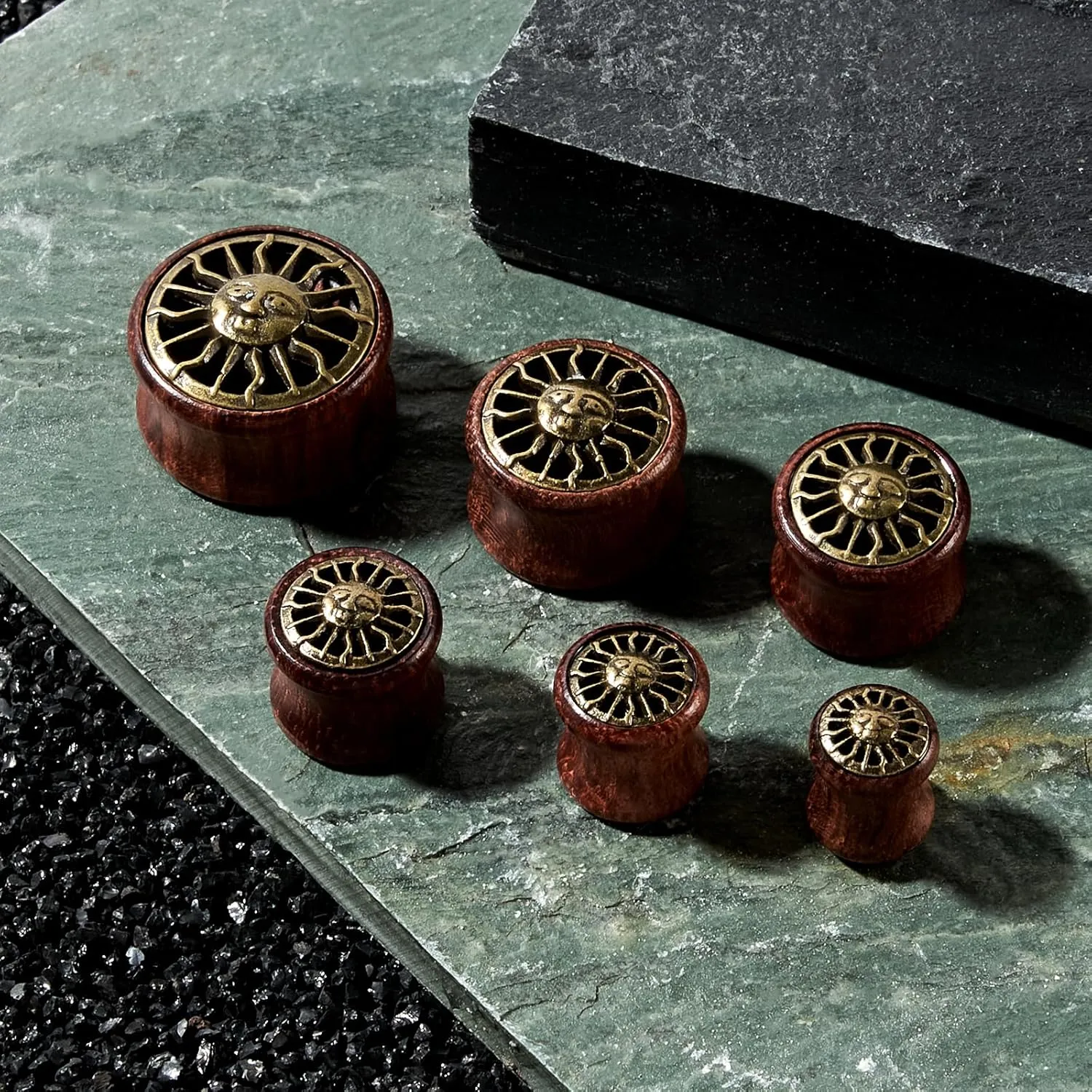 3 Pairs Natural Wooden Ear Tunnels Plugs Hollow Double Flared Ear Expander Plugs Ear Piercing Ear Stretcher for Women and Men Gauge 8-20mm