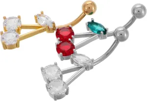 3pcs Belly Button Rings Unique Cherry Design Navel Jewelry for Women Comfortable Piercing Jewelry Accessories