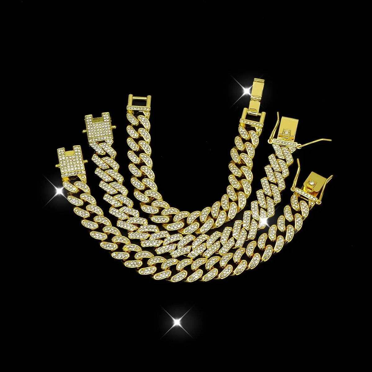 3PCS Gold Silver Ankle Bracelets for Women Clustered Tennis Anklets Bracelet Layered Link Anklet Set Bling Rhinestone Fashion Jewelry for Women Set