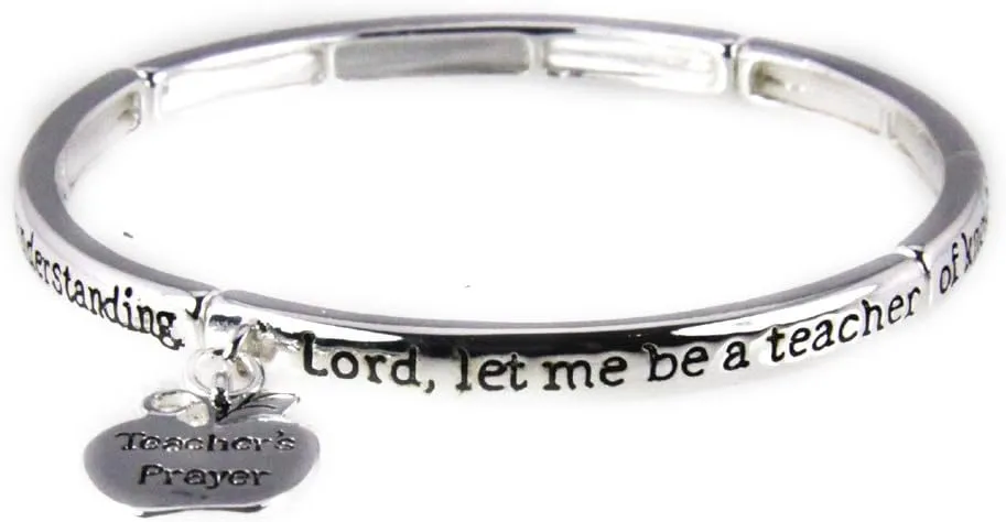 4030855 Teacher Prayer Stretch Bracelet Christian Teachers Gift School Appreciation Thank You