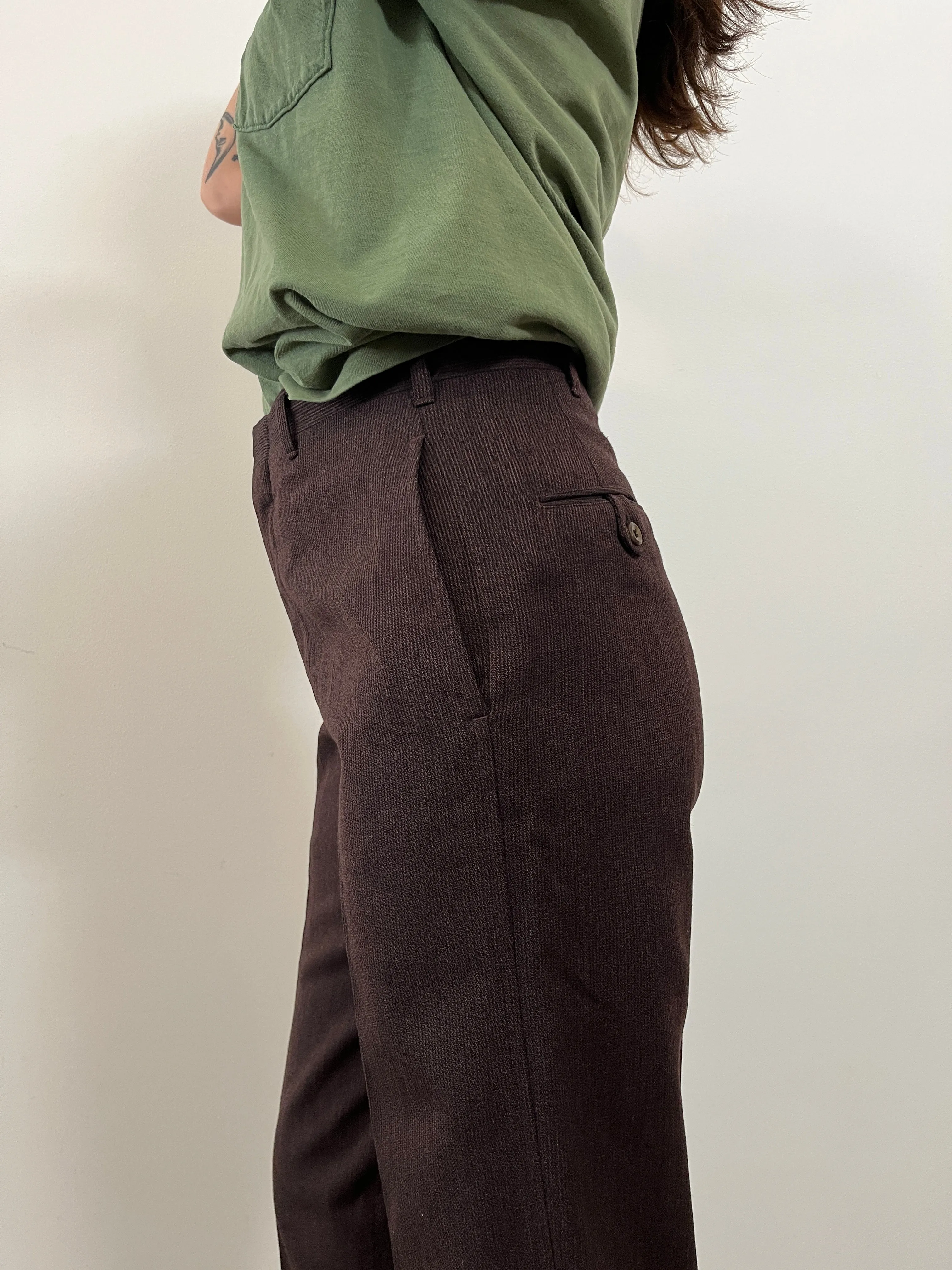 50s/60s Brown Twill Work Pants