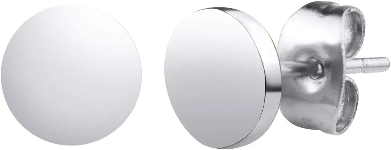 555Jewelry Womens Stainless Steel Minimal Matte Circle Disc Stud Round Shape Earrings