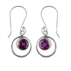 925 Sterling Silver Dainty Earrings, Natural Amethyst Gemstone Dangling Earring, Healing Crystals, Handmade Jewelry, Elegant Simple Earring, Gifts for Women & Girls