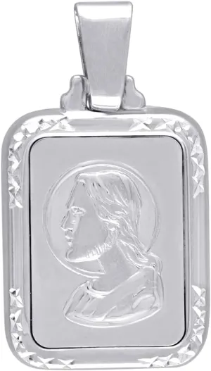 925 Sterling Silver Mens Jesus Religious Charm Pendant Necklace - for Men