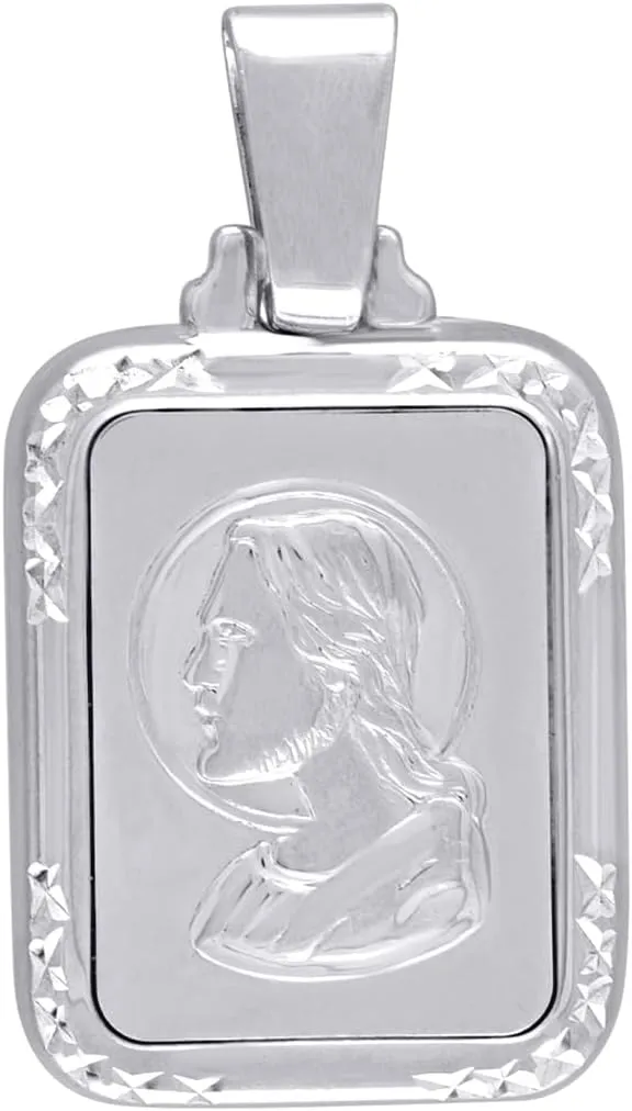 925 Sterling Silver Mens Jesus Religious Charm Pendant Necklace - for Men