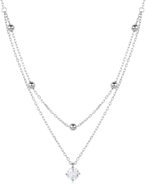 925 Sterling Silver Necklace Layered Silver Necklaces For Women Moissanite Layered Pendant Necklace Ldeal Gift For Women