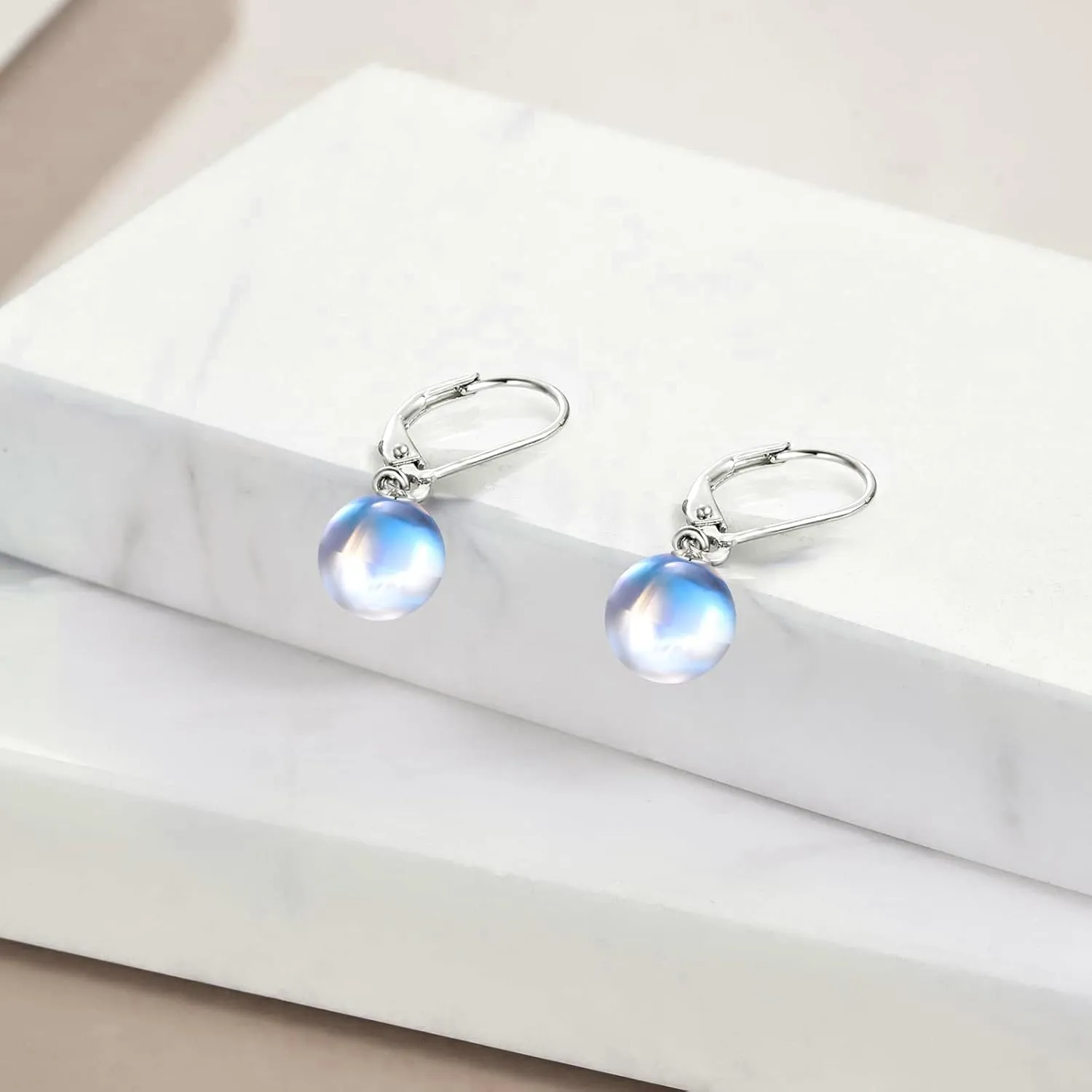 925 Sterling Silver Pearl Leverback Earrings Dangle Drop Jewelry Gifts for Women