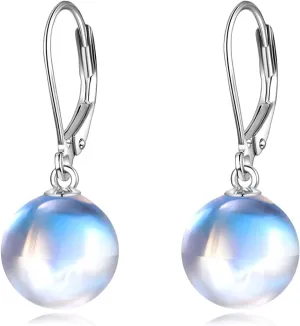 925 Sterling Silver Pearl Leverback Earrings Dangle Drop Jewelry Gifts for Women