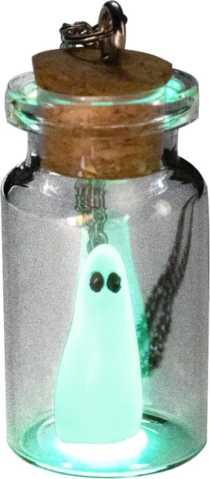 AlterImage Ghost In A Bottle Necklace Glow In The Dark Pendant Green Includes UV Light