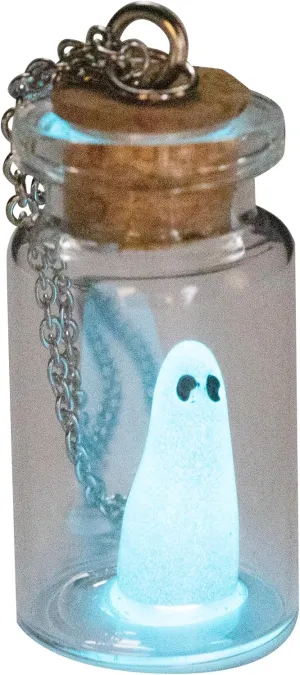 AlterImage Ghost in A Bottle Necklace Glow in The Dark Pendant Light Blue Includes UV Light