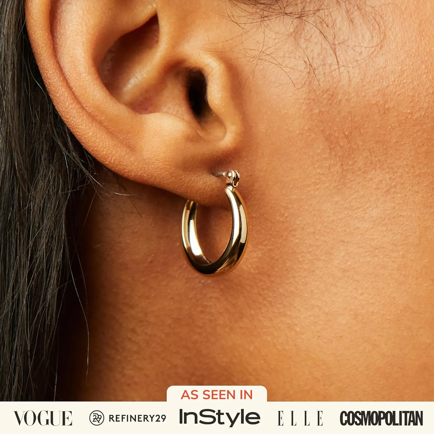 Ana Luisa Jewelry Hoop Earrings for Women Trendy -14K Gold Plated & Silver Rhodium Plated Earrings Hoops - Chunky, Thin, Dome, Drop & Safety Pin Assorted - Hypoallergenic Tarnish-Free - Dainty Jewelry