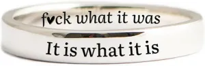 Angyape FCk What it Was Mantra Ring, Self Worth Inspirational Motivation Ring for Women Men Reminds You to Let Go of Your Trauma in a Playful Way Friendship Faith Hope Rings Jewelry