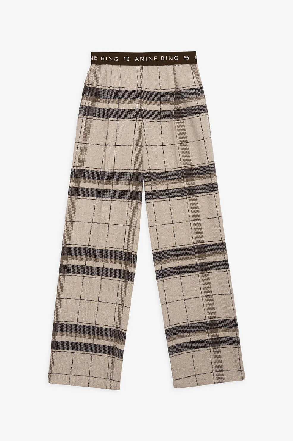 Anine Bing - Karina Pant in Khaki Plaid