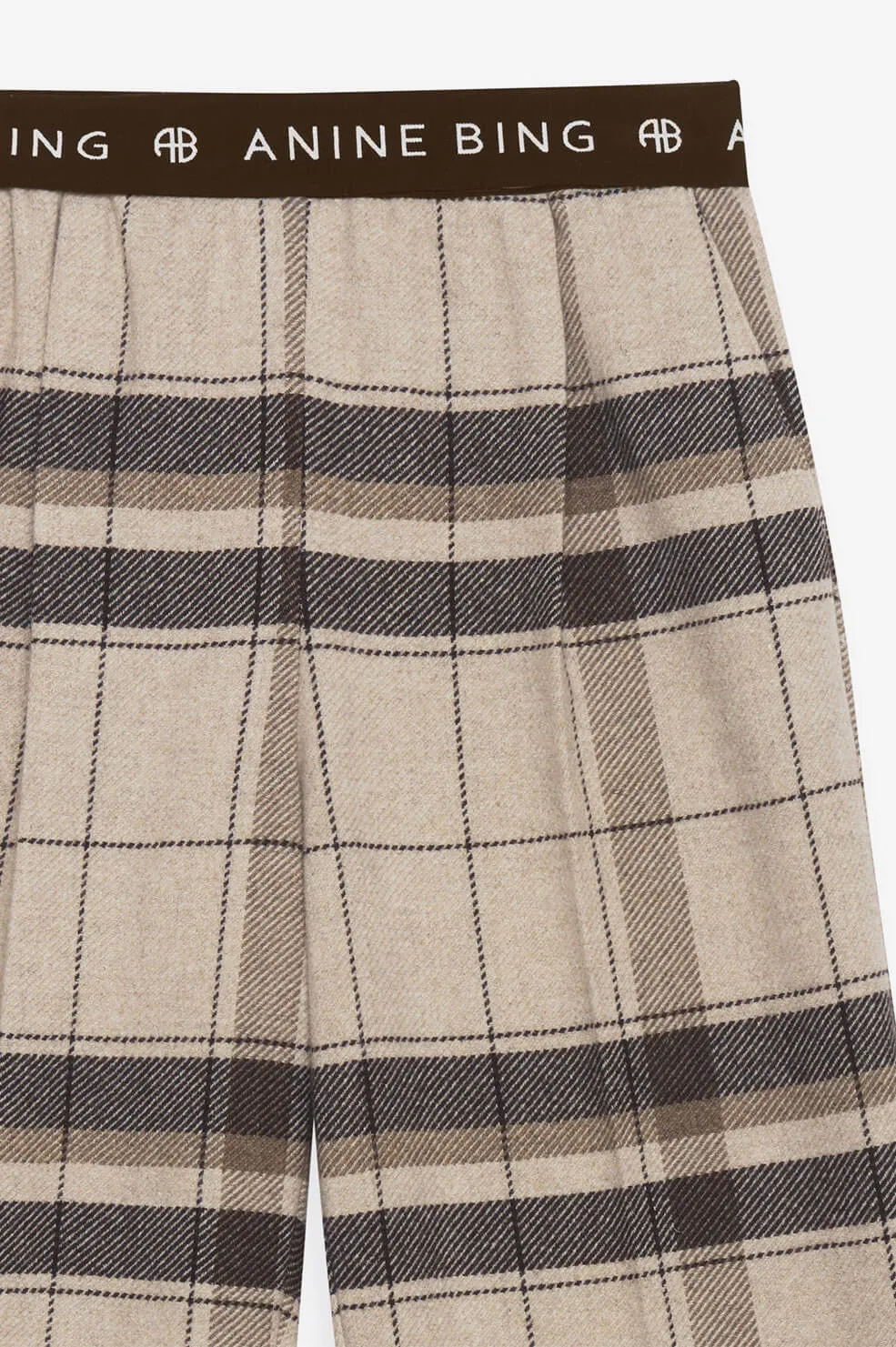 Anine Bing - Karina Pant in Khaki Plaid