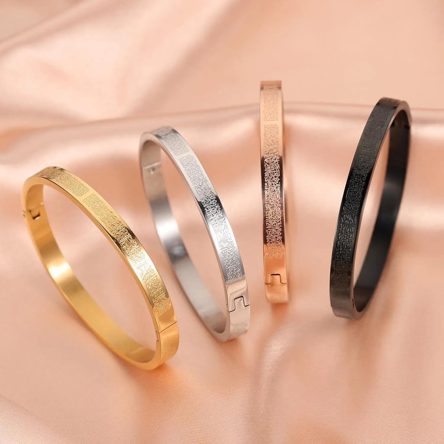 Arabic Islamic Bracelet Cuff bracelets for women Islamic Jewelry Gifts for Women Allah Gold Bangles Bracelets Ayatul Kursi Arabic Cuff Bracelet for Women Men Islam Eid Ramadan New Year Gifts