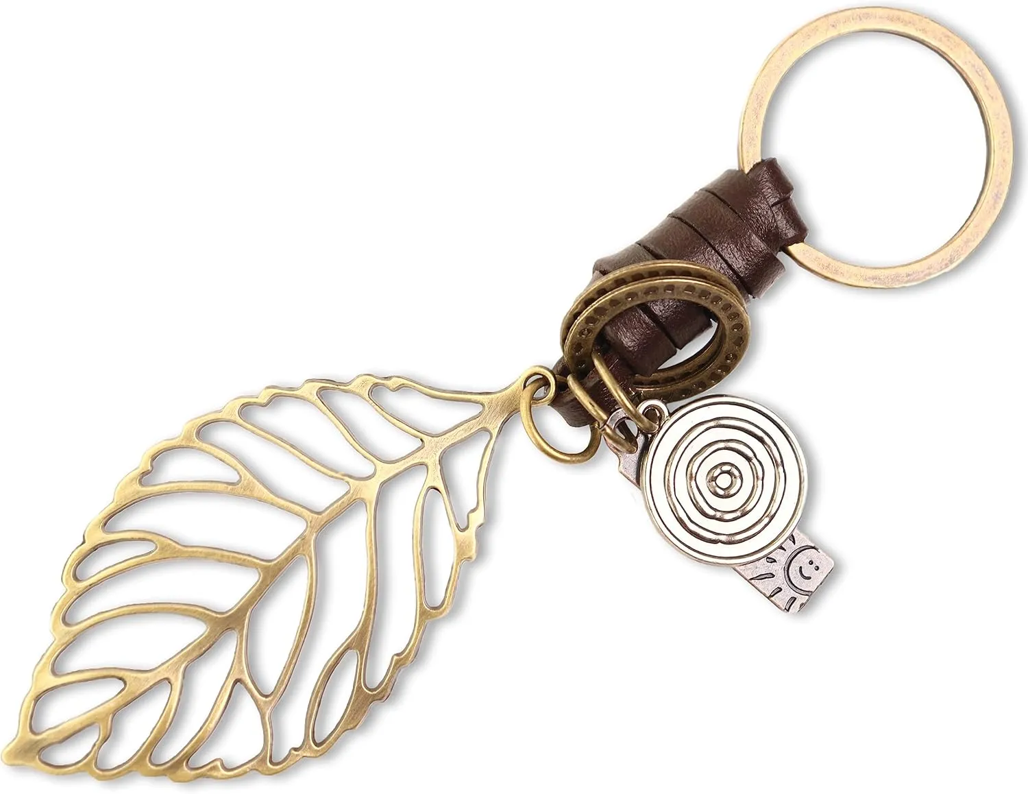 AuPra Funny Keychain Gifts for Women & Men | Handcrafted Leather Vintage Key Chains | Key Charm Unique Accessory