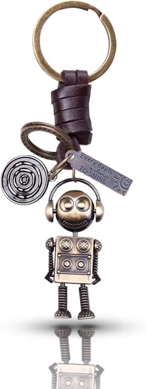 AuPra Funny Keychain Gifts for Women & Men | Handcrafted Leather Vintage Key Chains | Key Charm Unique Accessory
