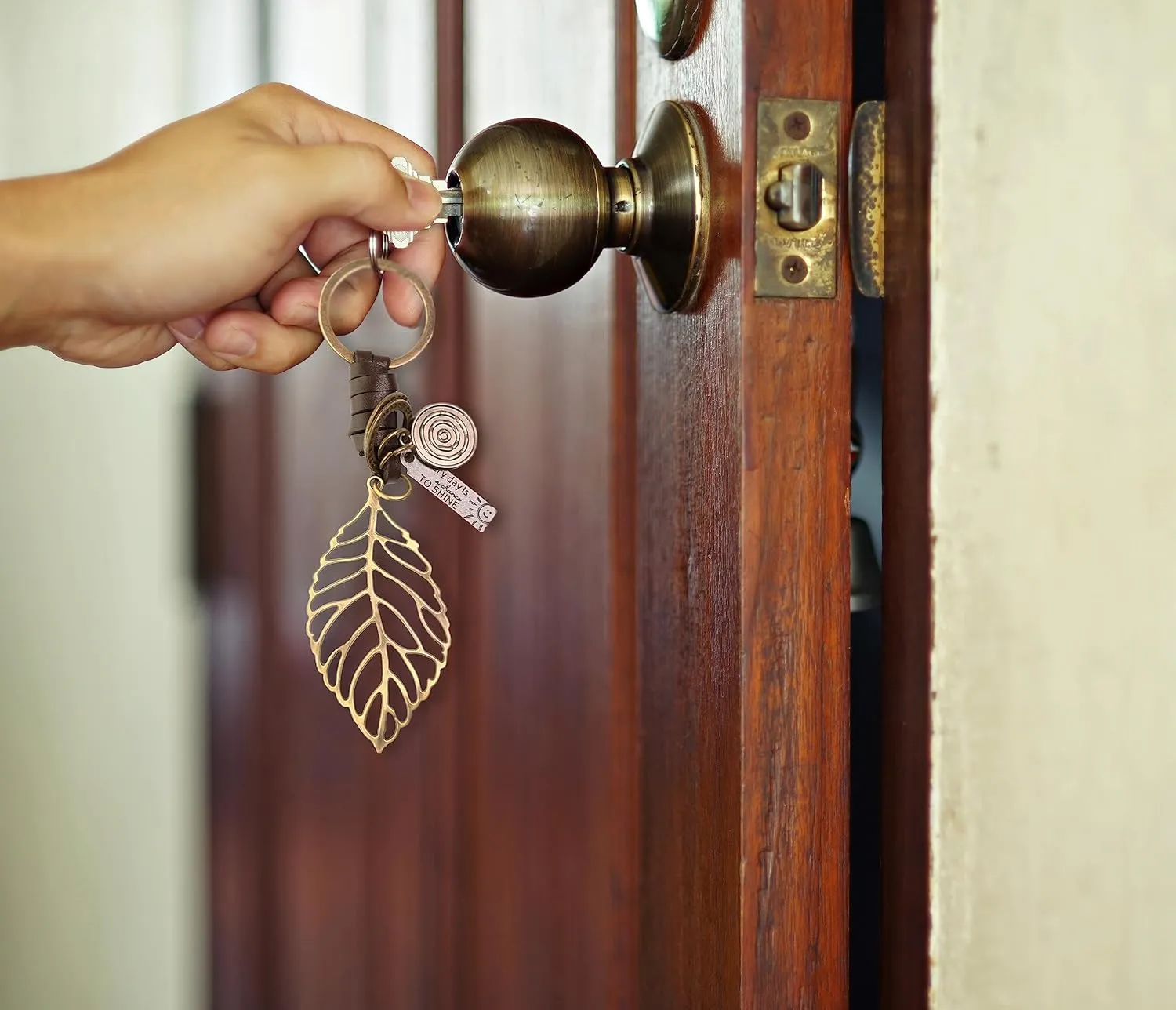 AuPra Funny Keychain Gifts for Women & Men | Handcrafted Leather Vintage Key Chains | Key Charm Unique Accessory