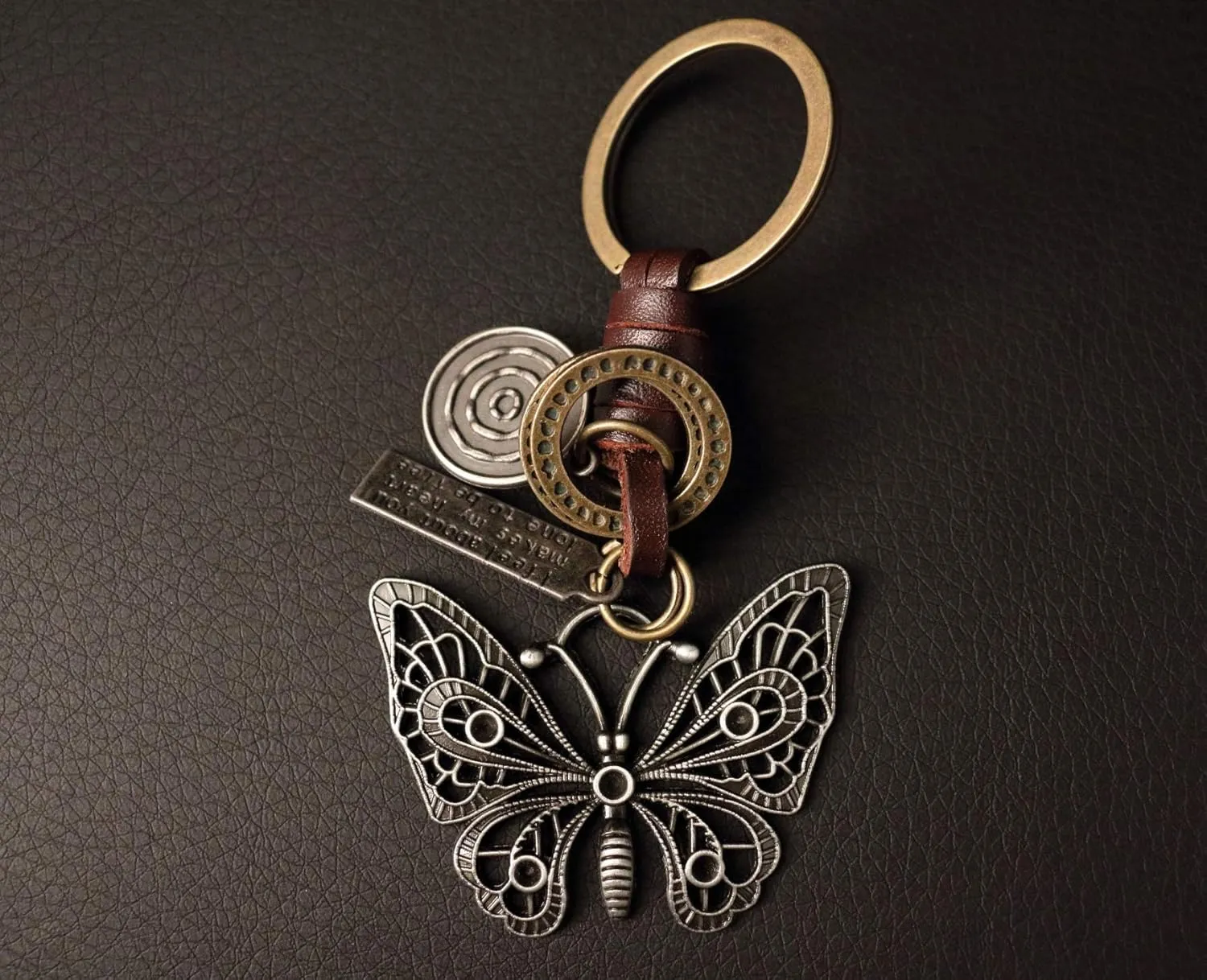 AuPra Good Luck KeyChain Gifts for Women & Men | Handcrafted Leather Unique Key Chains | Lucky Key Charm Vintage Accessory