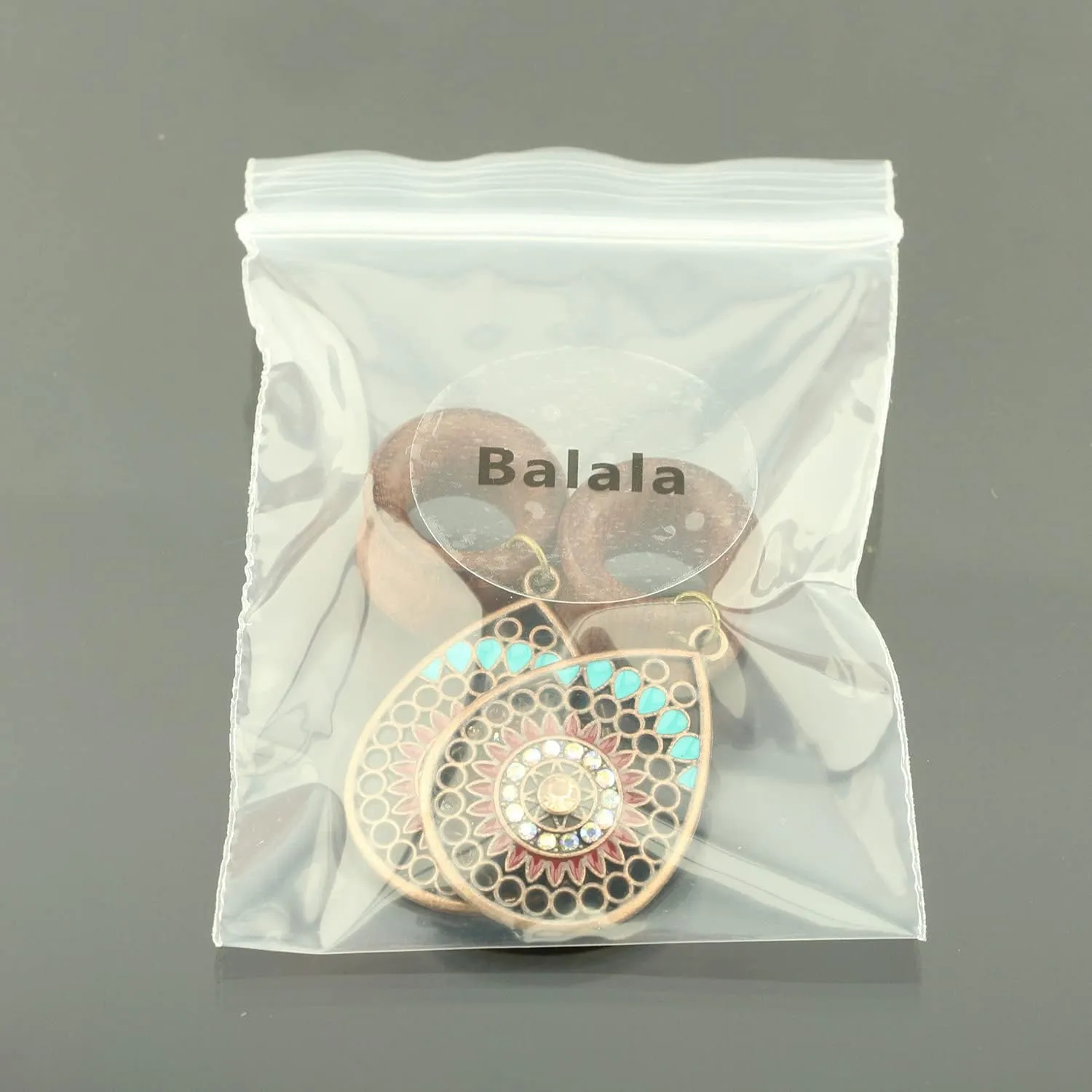 Balala 8mm-22mm Bohemian Teardrop Wood Dangle Ear Gauges Piercing Flesh Tunnels Plugs Statement Earrings