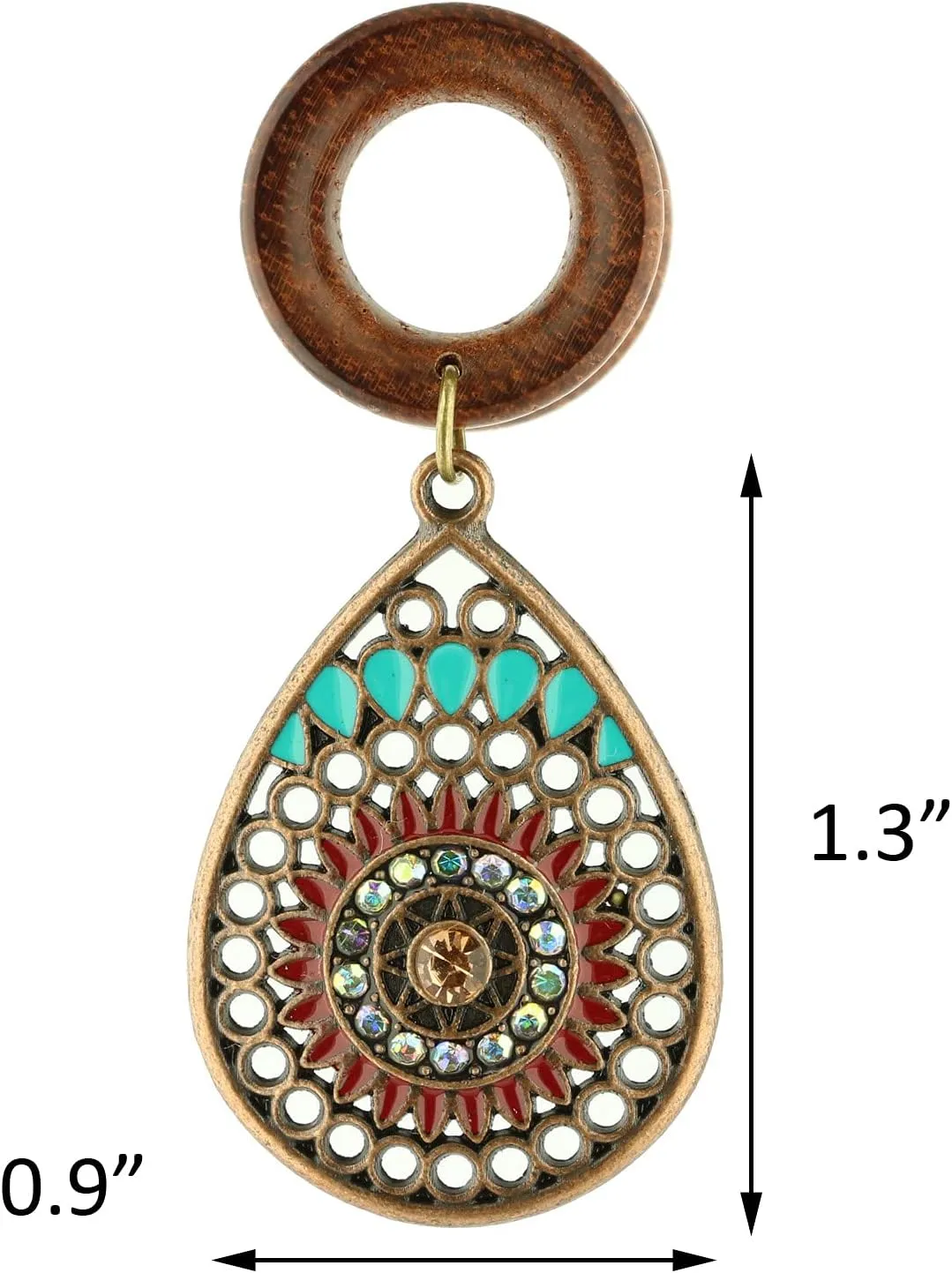 Balala 8mm-22mm Bohemian Teardrop Wood Dangle Ear Gauges Piercing Flesh Tunnels Plugs Statement Earrings