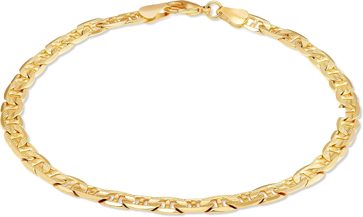 Barzel 18K Gold Plated Pave Mariner Anklet For Women - Made In Brazil