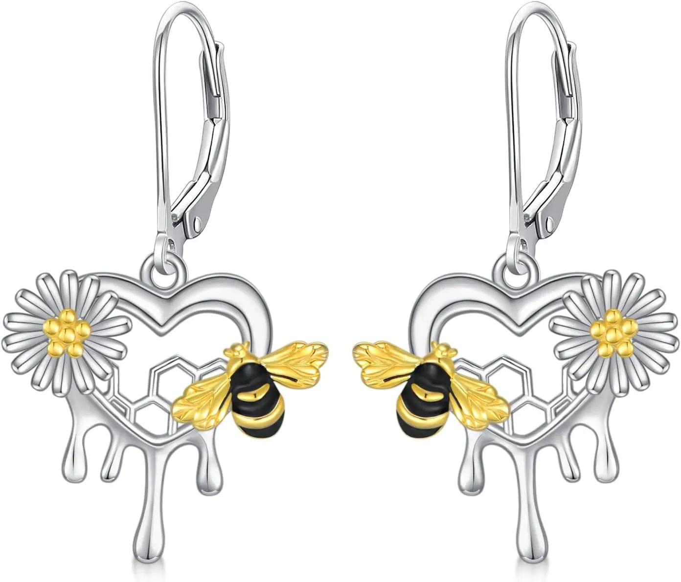 Bee/Angel Earrings for Women 925 Sterling Silver Dangle Earrings Fashion Sterling Silver Drop Earrings Jewelry Mother's Day Mother's Day Birthday Gift for Mom Wife