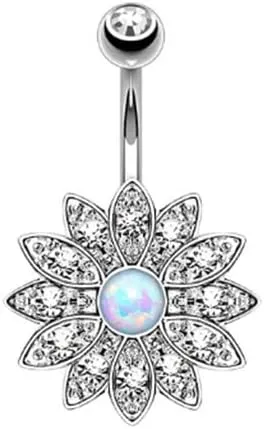 Belly Button Piercing Ring for Women Girls, 14G Stainless Steel Belly Button Rings Dangling Dangle Belly Rings Piercing Jewelry Barbell Belly Navel Rings Clicker Hoop Piercing