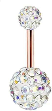 Belly Button Piercing Ring for Women Girls, 14G Stainless Steel Belly Button Rings Dangling Dangle Belly Rings Piercing Jewelry Barbell Belly Navel Rings Clicker Hoop Piercing