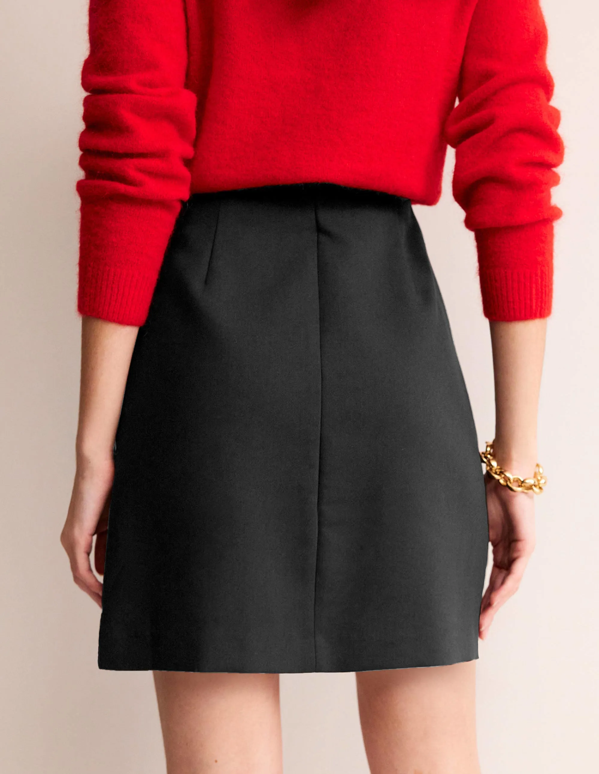 Bi-stretch Mini Skirt-Black