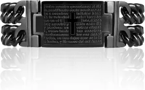 Bible Verse Quote Bracelet for Men Stainless Steel Religious Chain Bracelets Lord's Prayer Bangles Wristband Jewelry Engraved Inspirational Christian Gift