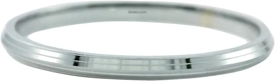 BISMAADH Sikh Religious Stainless Steel Kada Bracelet Steel Kara For Men and Women Silver Punjabi Kara 7MM Thickness