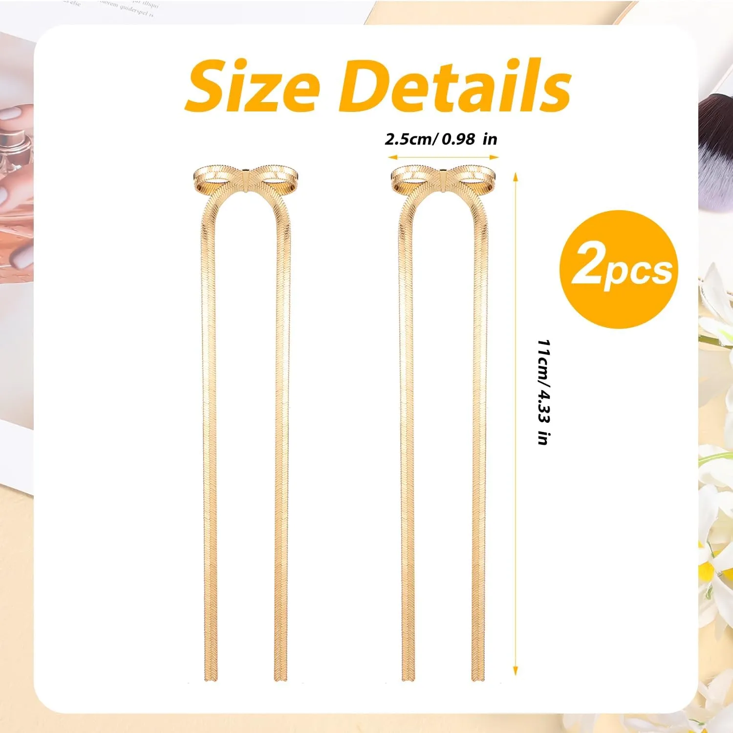 Bow Earrings for Women, Long Chain Bow Earrings Tassel Bow Drop Dangle Earrings Ribbon Stud Earrings Jewelry Accessories for Girls Birthday Party Wedding Prom