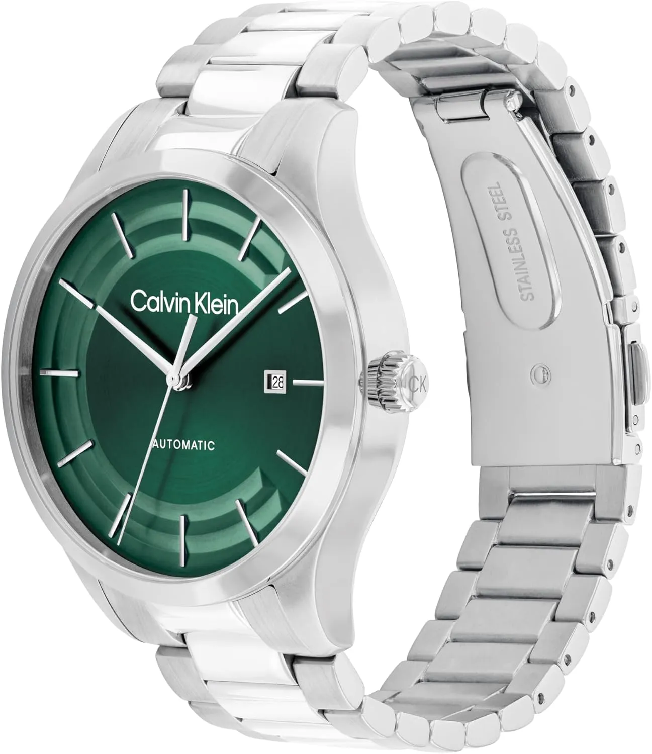 Calvin Klein Men's CK Iconic - 40mm 3H Automatic Watch - Stainless Steel Bracelet - Water Resistance 30 Meters - Self-Winding Mechanical Movement - Luxury Timepiece - Gift for Him
