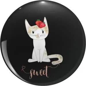 Cat With Strawberries Sweet Lettering Minimal Kitten Design Graphic T Lapel Pin Cute Brooch Pins Badges