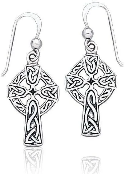 Celtic Cross 925 Sterling Silver Earrings Faith Jewelry