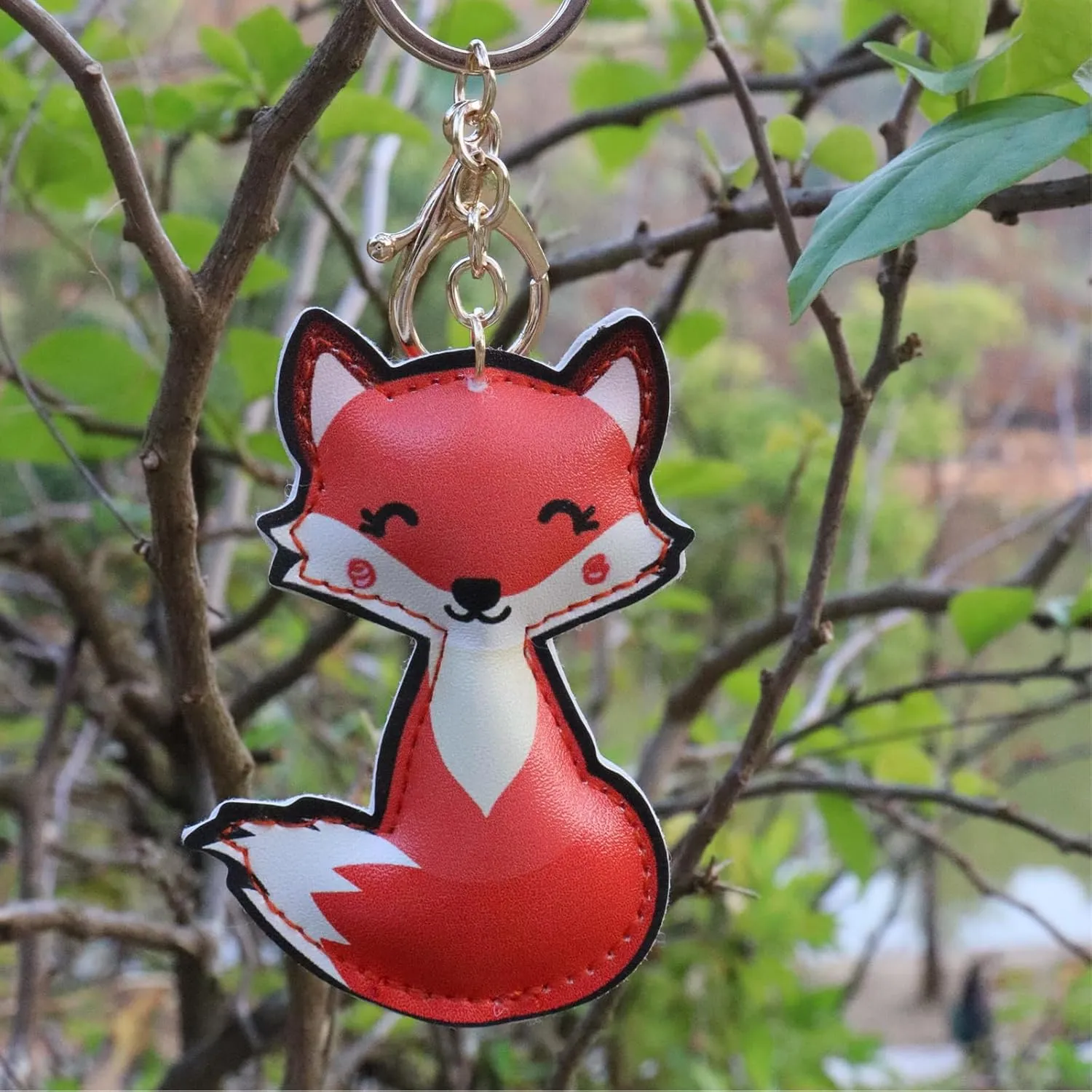 Charming Animal-Shaped PU Leather Keychain-Cute, Colorful, and Odor-Free Accessory for Bags & Keys