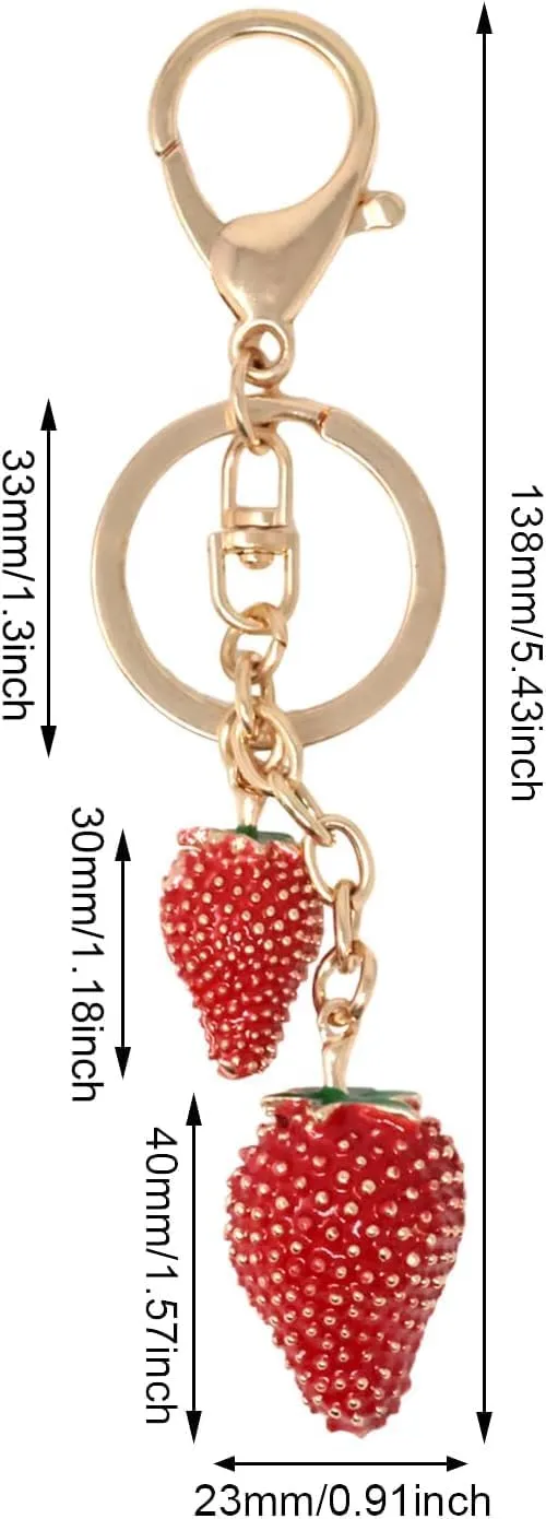 Cherry Bag Charms Lovely Fruits Shape Cute Handbags Purse Charms for Women Girls Keychain Accessory