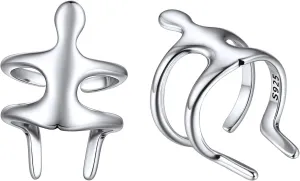 ChicSilver 925 Sterling Silver Ear Cuffs Non-Piercing Cartilage Earrings: Various Styles, Conch Cuffs (with Gift Box)